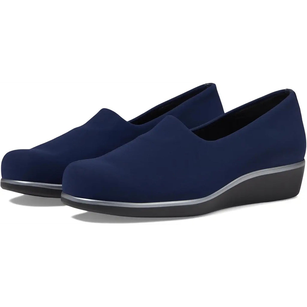 SAS Womens Bliss Slip On Wedge Shoes Size 9 M Navy Blue Comfort NIB