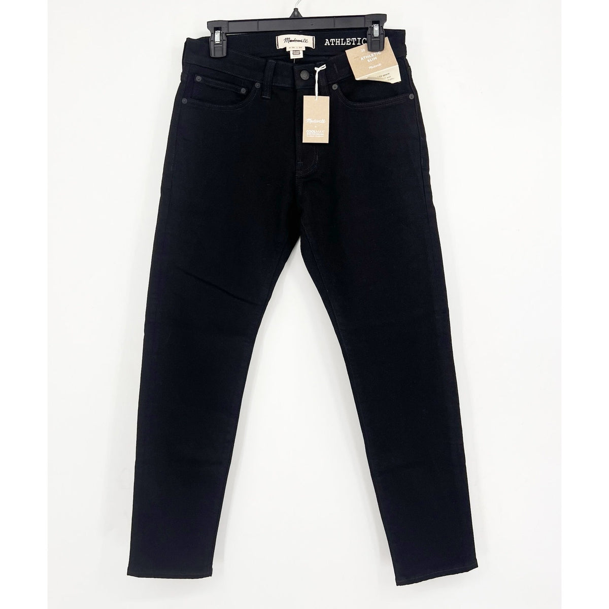 MADEWELL Men's Athletic Slim Jean 28x30 Black Bainhart Wash ND478 COOLMAX NWT