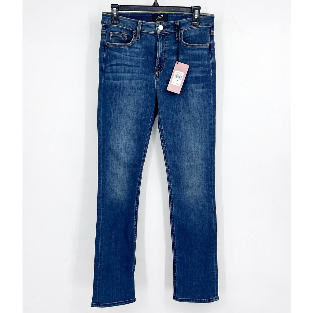 JEN7 Women's High Rise Slim Straight Jeans Size 6 Classic Medium Blue NWT