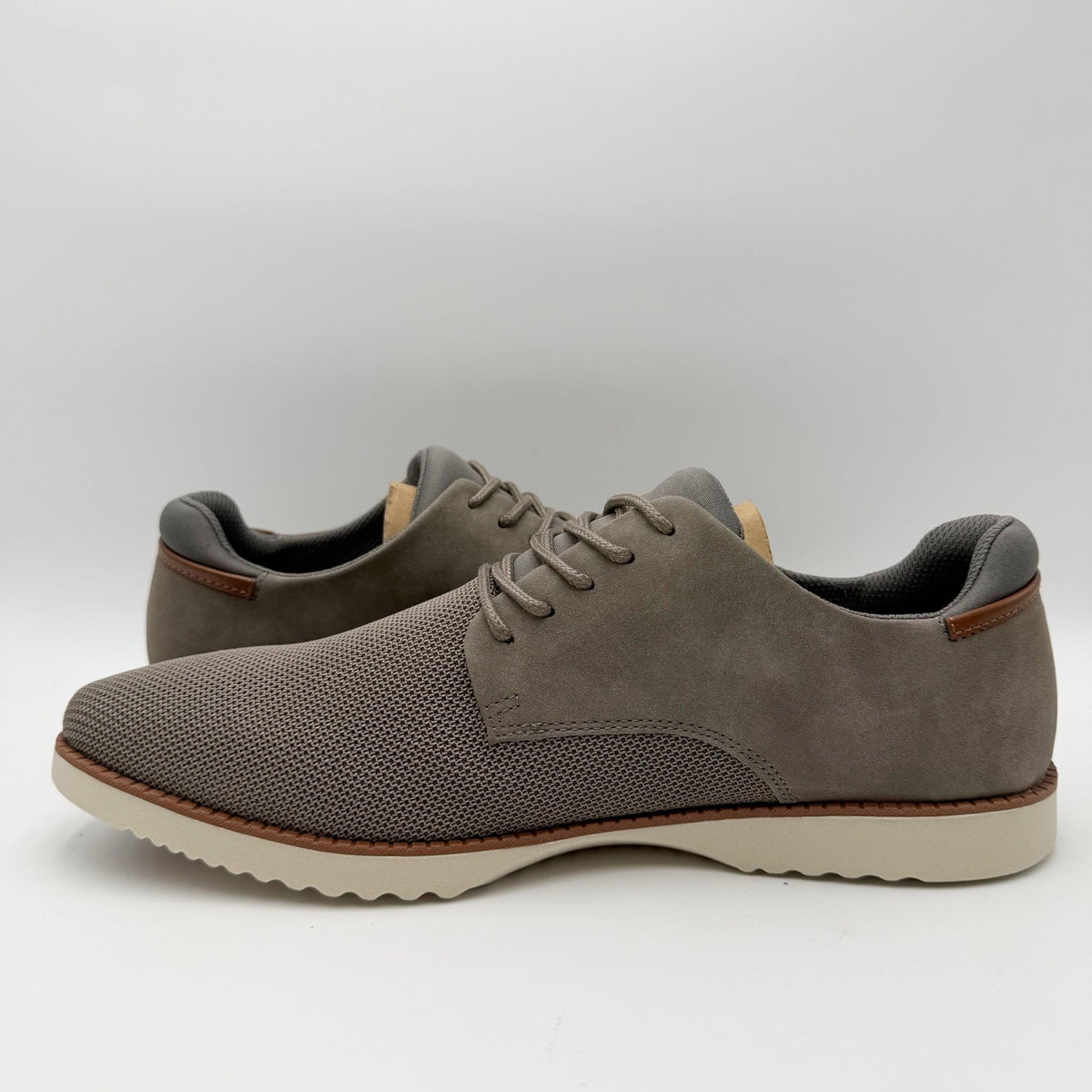 Dr. Scholls Mens Sync Oxford Shoes Size 13 M EU 47.5 Grey Knit Faux Leather NIB