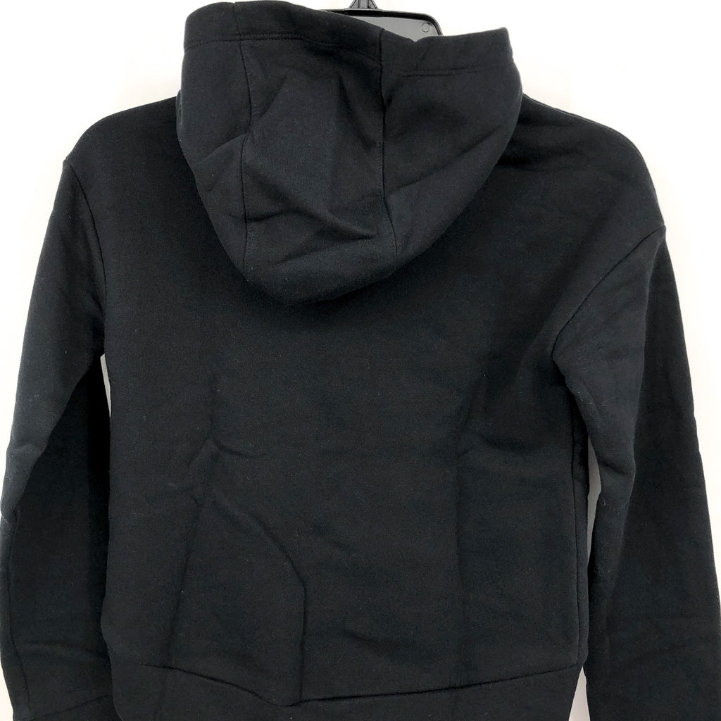 NIKE Girls Club Fleece Pullover Hoodie Medium Black White Sweatshirt NWT