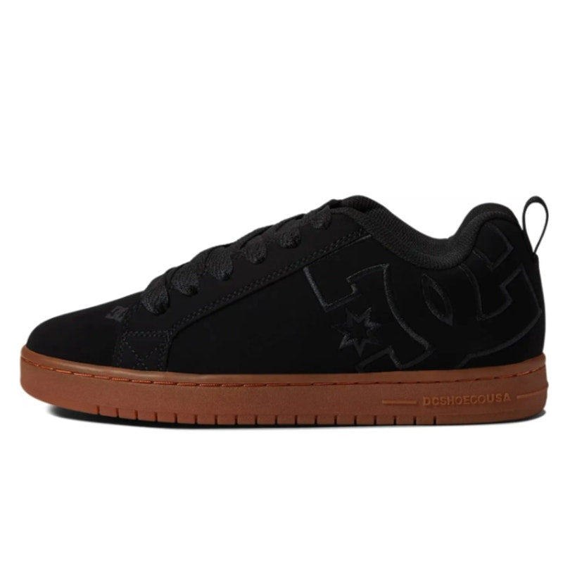 DC Mens Court Graffik Skate Sneakers Size 8 EU 40.5 Black Gum Suede NWOB