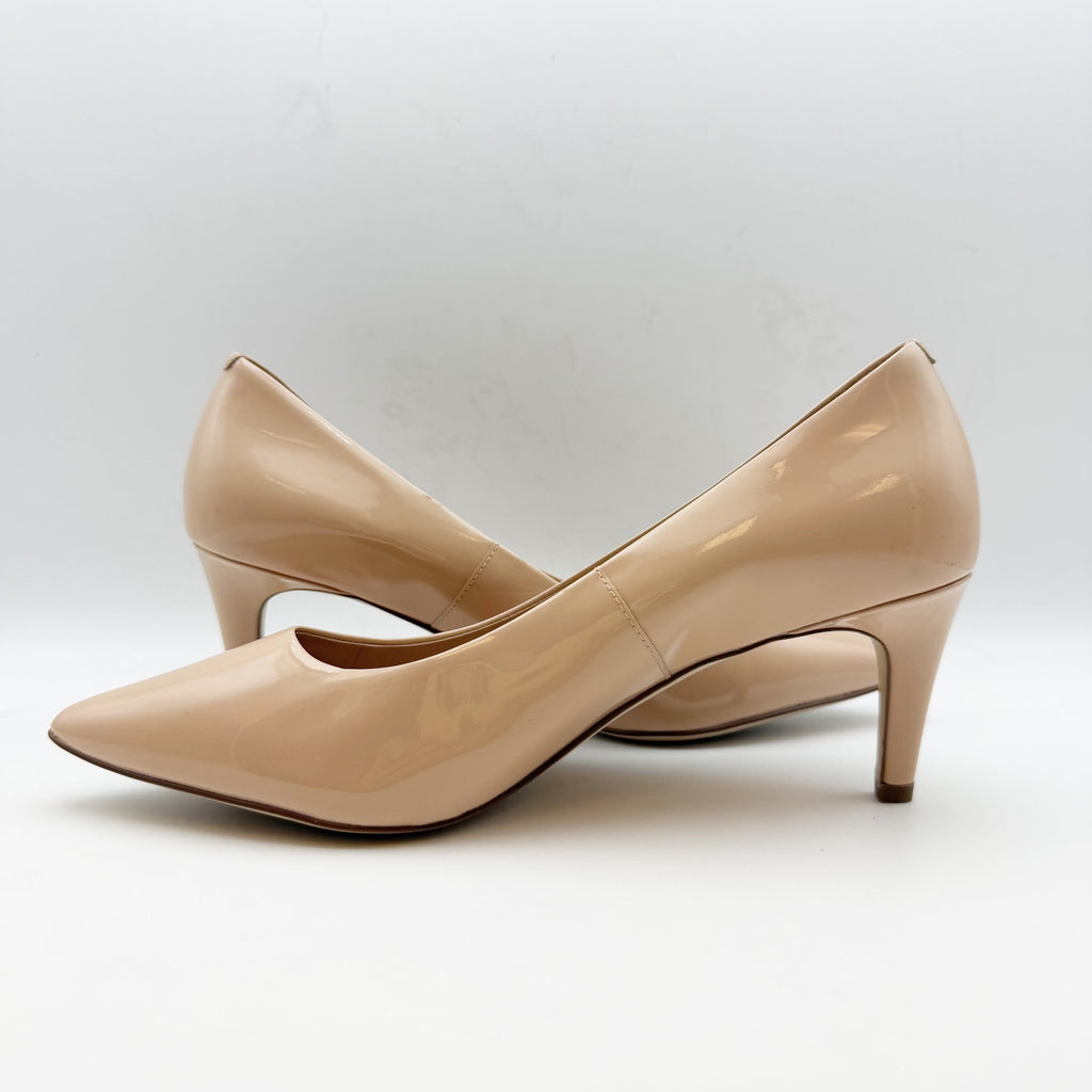 Cole Haan Womens Vandam Pumps US 9.5 Tan Brush Patent Leather 65mm NWOB