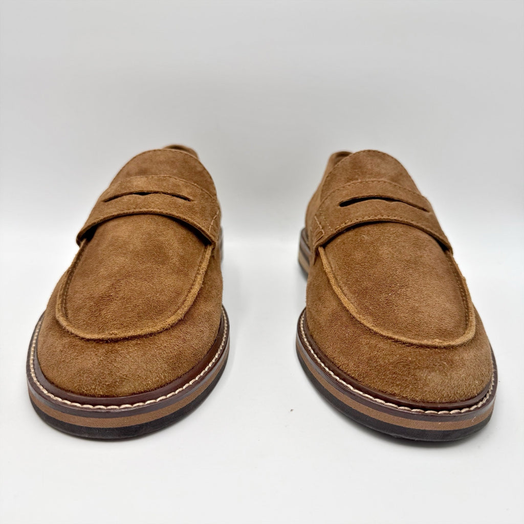 Crown Vintage Mens Aydrien Penny Loafers Size 9.5 M Tan Brown Suede NWOB