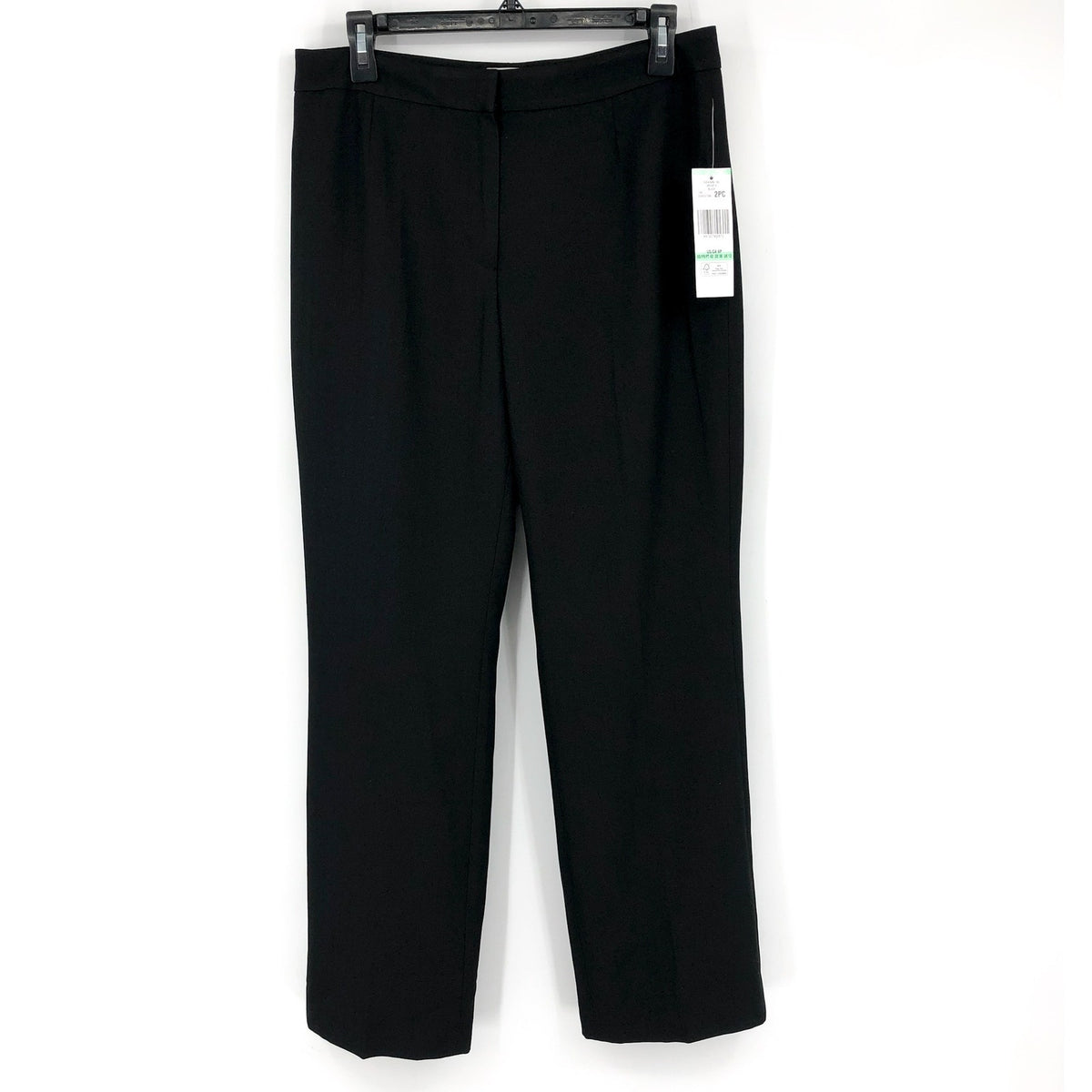 LE SUIT Women's Kate Straight Suit Pants Size 8 Petite Black Flat Front NWT