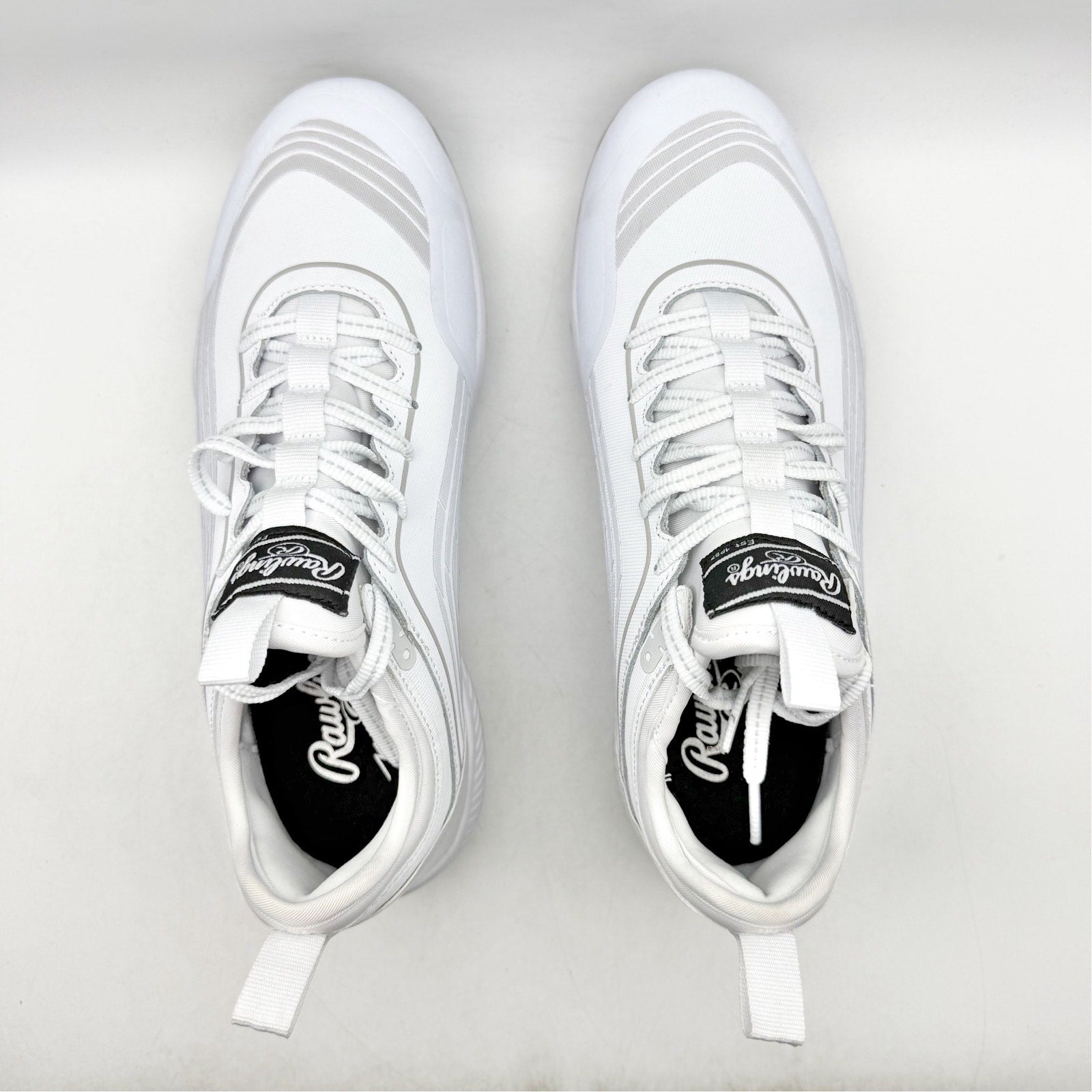 Rawlings Mens Bullpen Low Baseball Cleats Size 11 White Gray Metal NWOB
