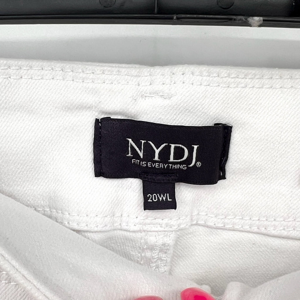 NYDJ Womens Cool Embrace Wide Leg Crop Jeans SIZE 20WL Optic White NWT