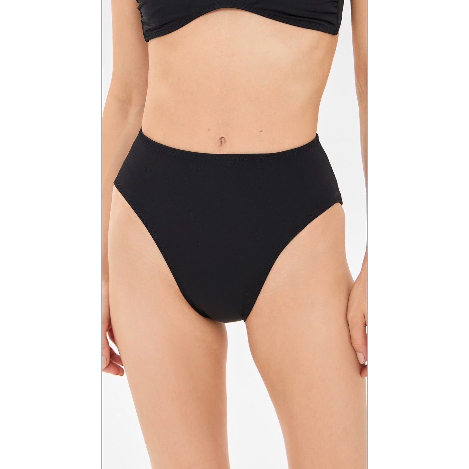 NORMA KAMALI Women's Underwire Bikini Bottom XL Black High Waist NWT