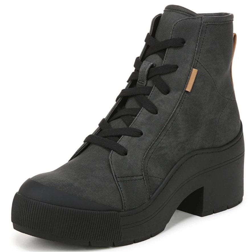 Dr. Scholls Womens Time Off Up Platform Ankle Boot US 11 Black Vegan Leather NIB