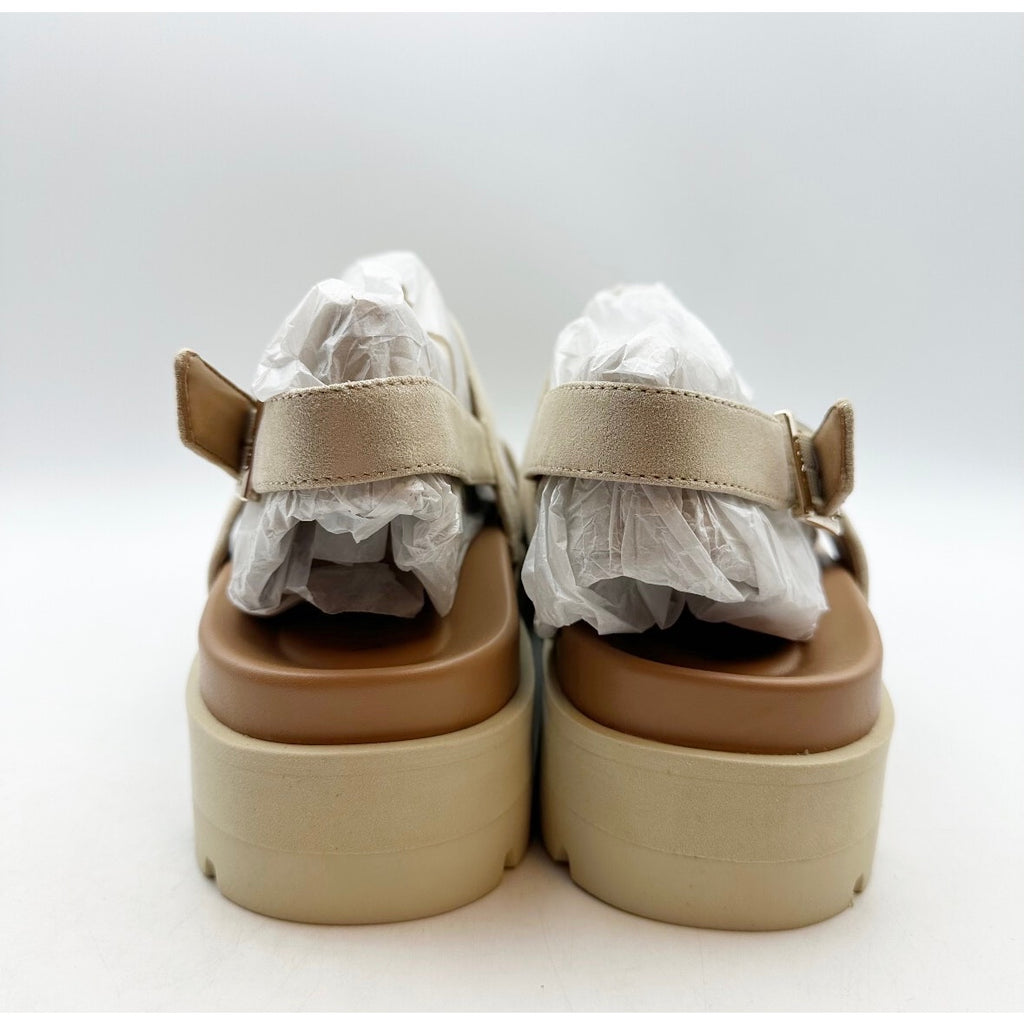 Vionic Womens Alondra Lug Sandals Size 8.5 Gold Metallic Leather Platform NIB
