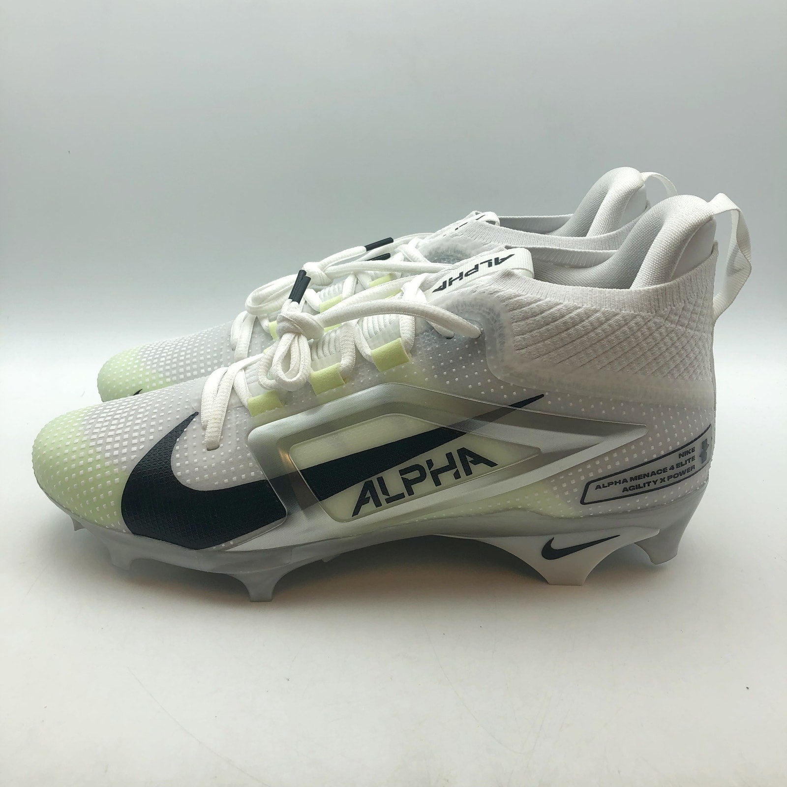 Nike Mens Alpha Menace 4 Elite Football Cleats Size 10 White Yellow NWOB
