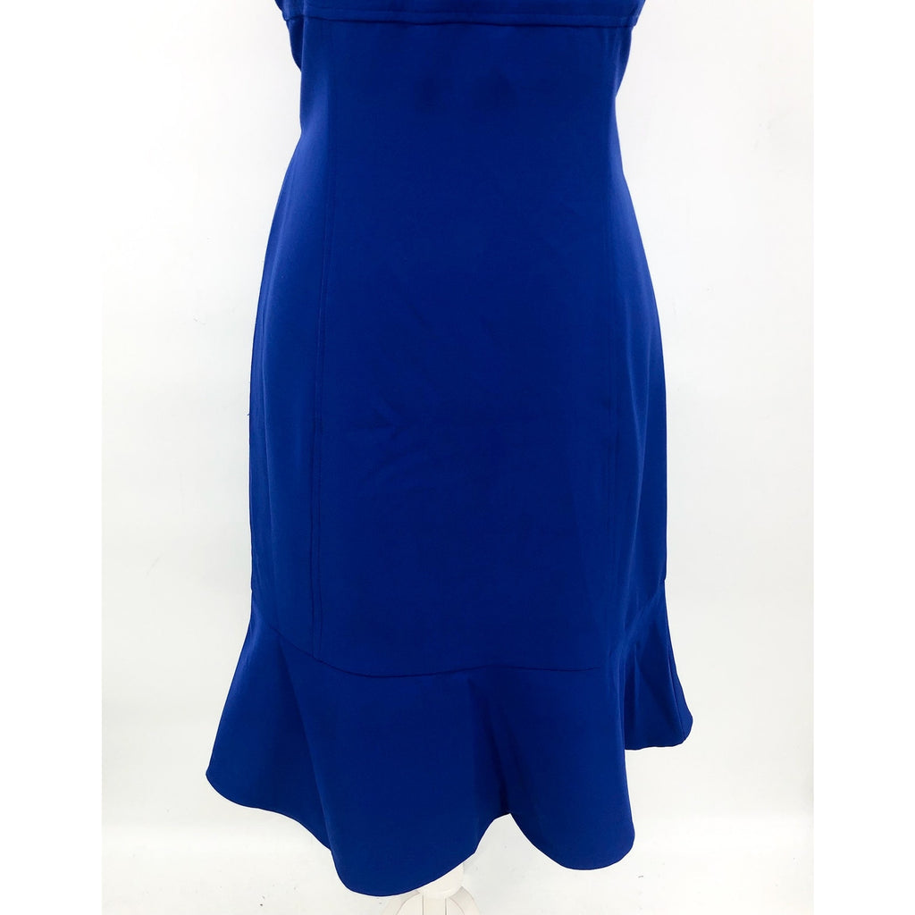 JULIA JORDAN Women's Shoulder Tie Ruffle Hem Sheath Dress Size 6 Royal Blue NWOT