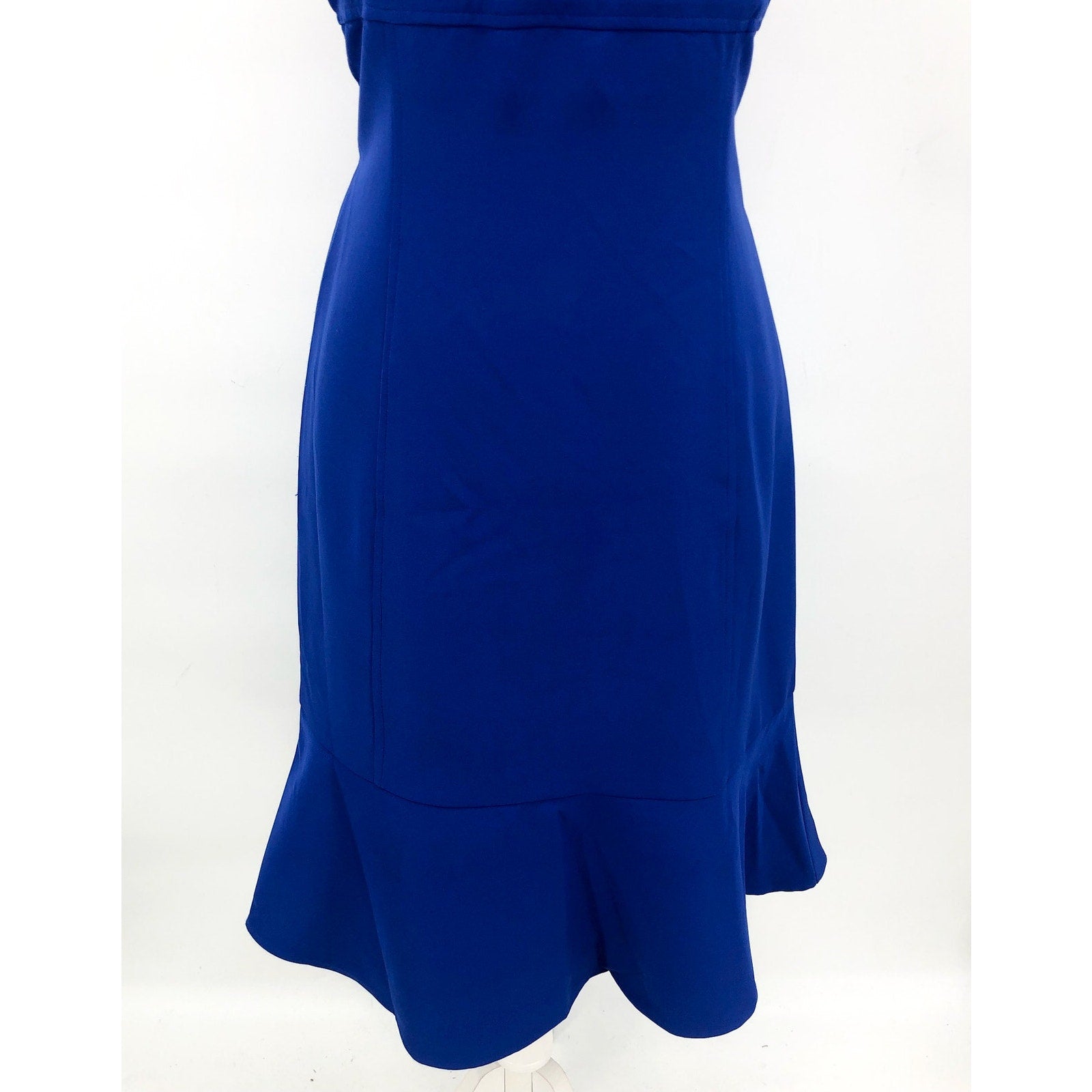 JULIA JORDAN Women's Shoulder Tie Ruffle Hem Sheath Dress Size 6 Royal Blue NWOT