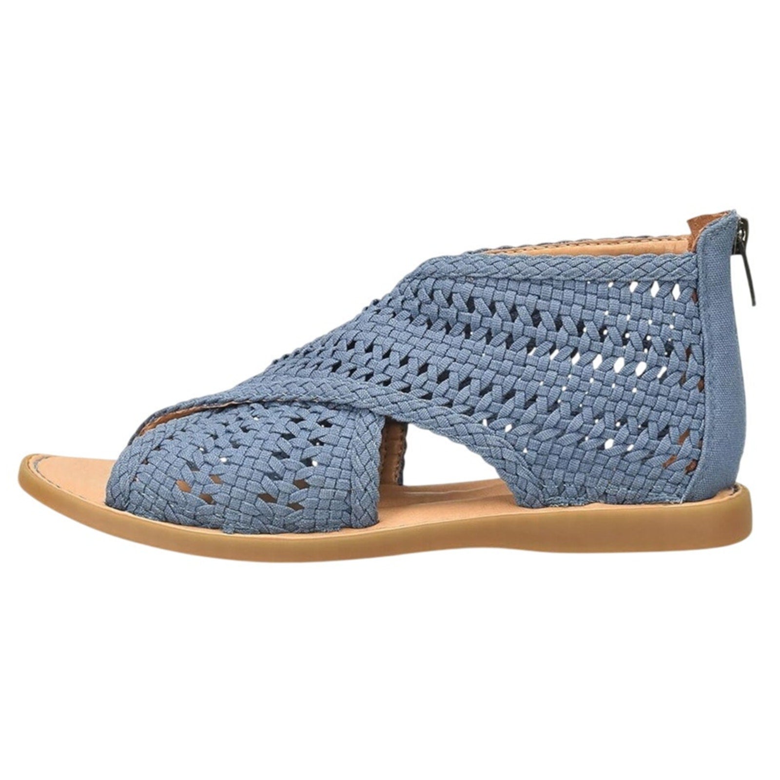 Born Womens Iwa Mac Cross-Front Sandals US 11 M EU 41.5 Blue Fabric NWOB