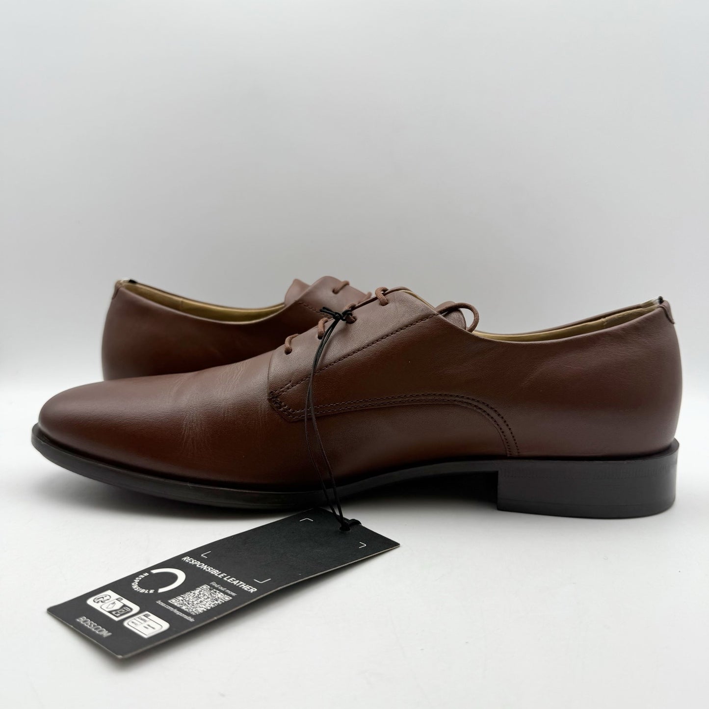BOSS Mens Colby Derby Dress Shoes US 11 M EU 44 Brown Leather NIB