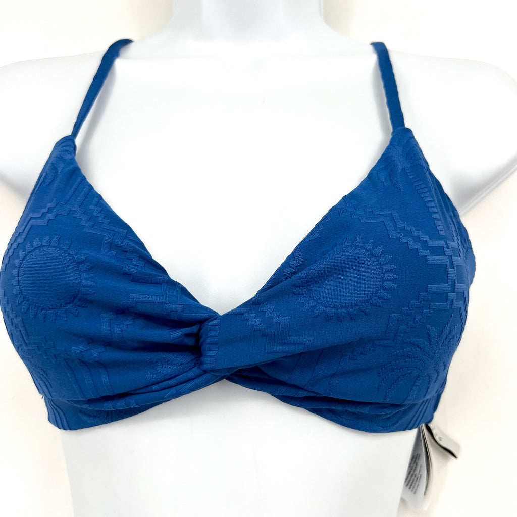 SEAFOLLY Women's Oasis Twist Bralette Bikini Top Size 8 Blue Ultramarine NWT