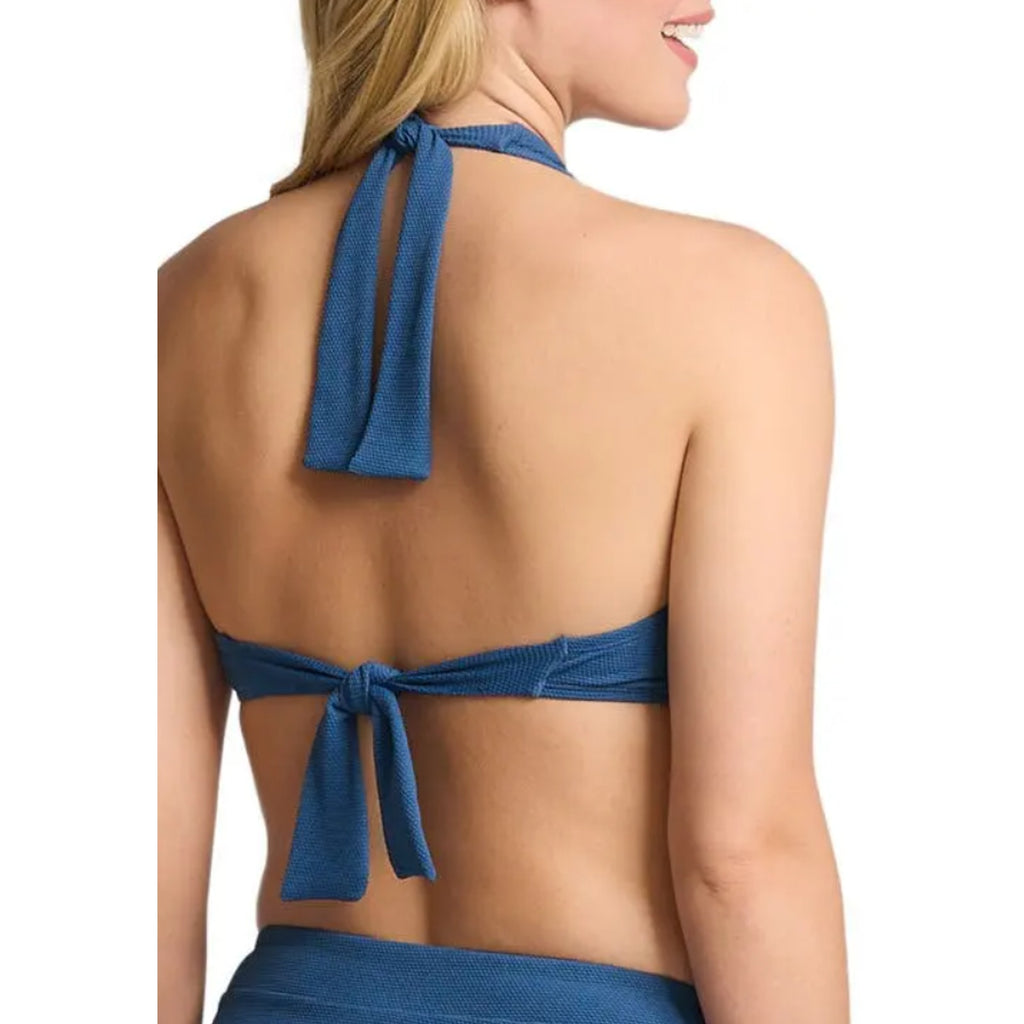 TOMMY BAHAMA Women's Island Cays Halter Bikini Top Medium Blue Indigo Tide NWT