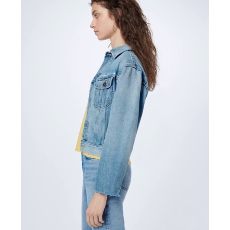 RE/DONE Women's 70s Rodeo Denim Jacket Small Blue Light Worn Distress NWOT