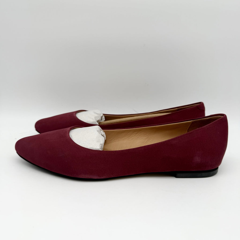 Trotters Womens Estee Flats US 9 M Dark Cherry Red Nubuck Leather NIB