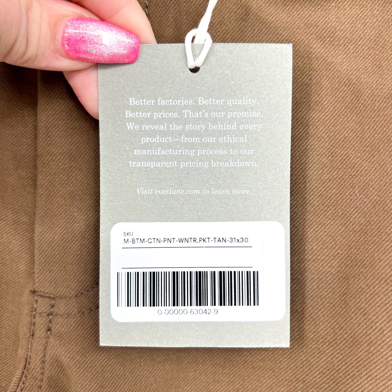 EVERLANE Men's Slim Fit 5-Pocket Pants 31x30 Tan Ochre Chino NWT