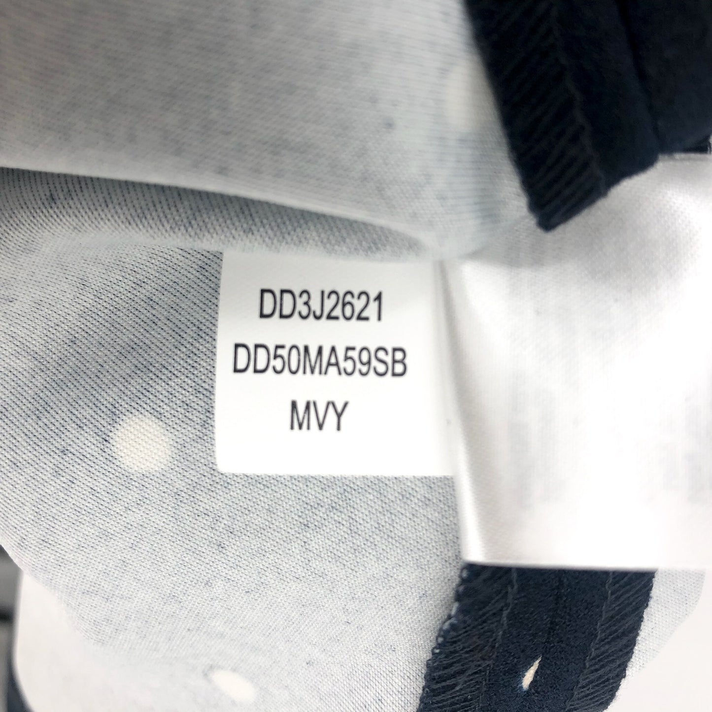 DKNY Women's Polka-Dot Puff-Sleeve Midi Dress Size 12 Navy Waist Tie Belt NWT