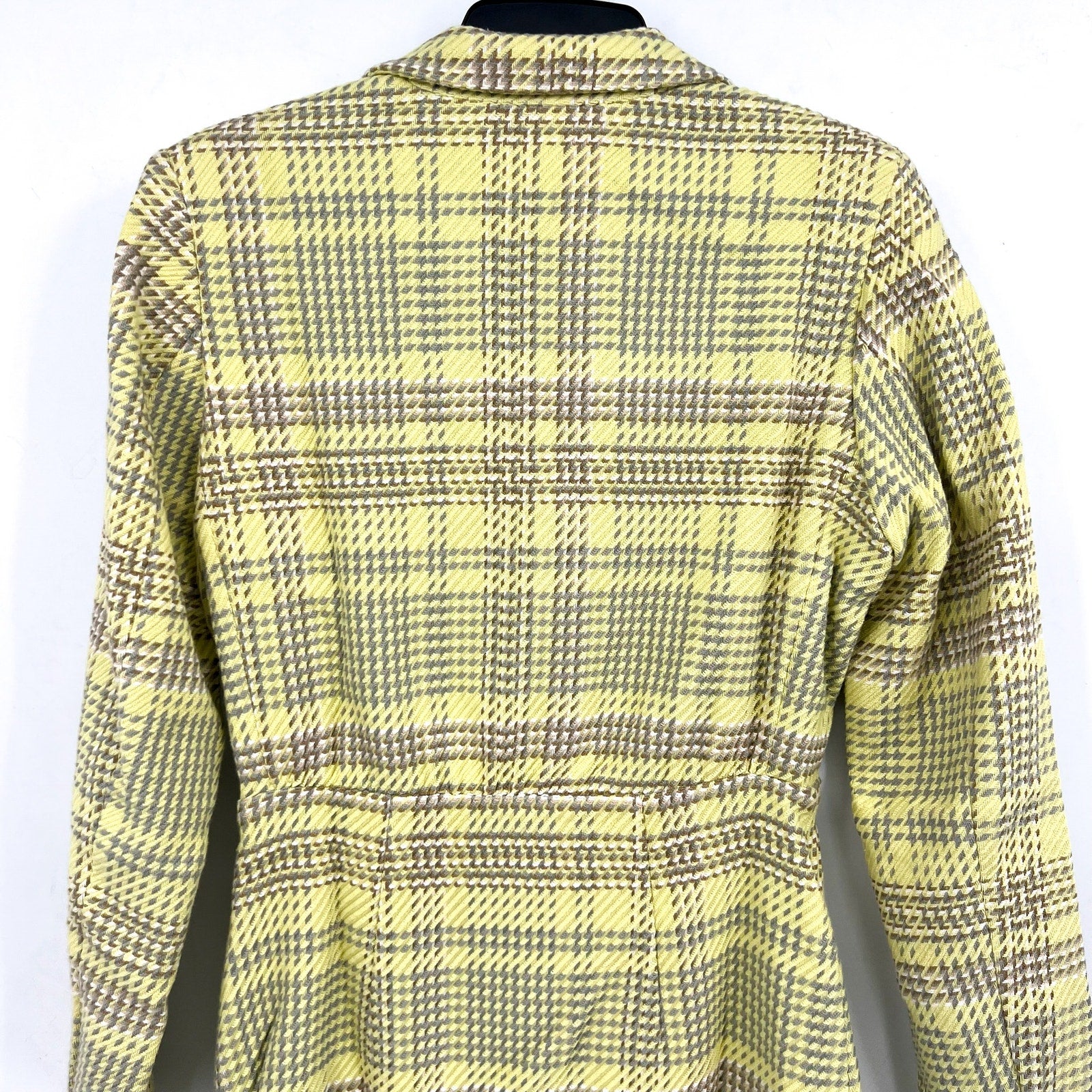 & OTHER STORIES Women's Blazer Mini Dress Size 4 Green Plaid Long Sleeve NWT