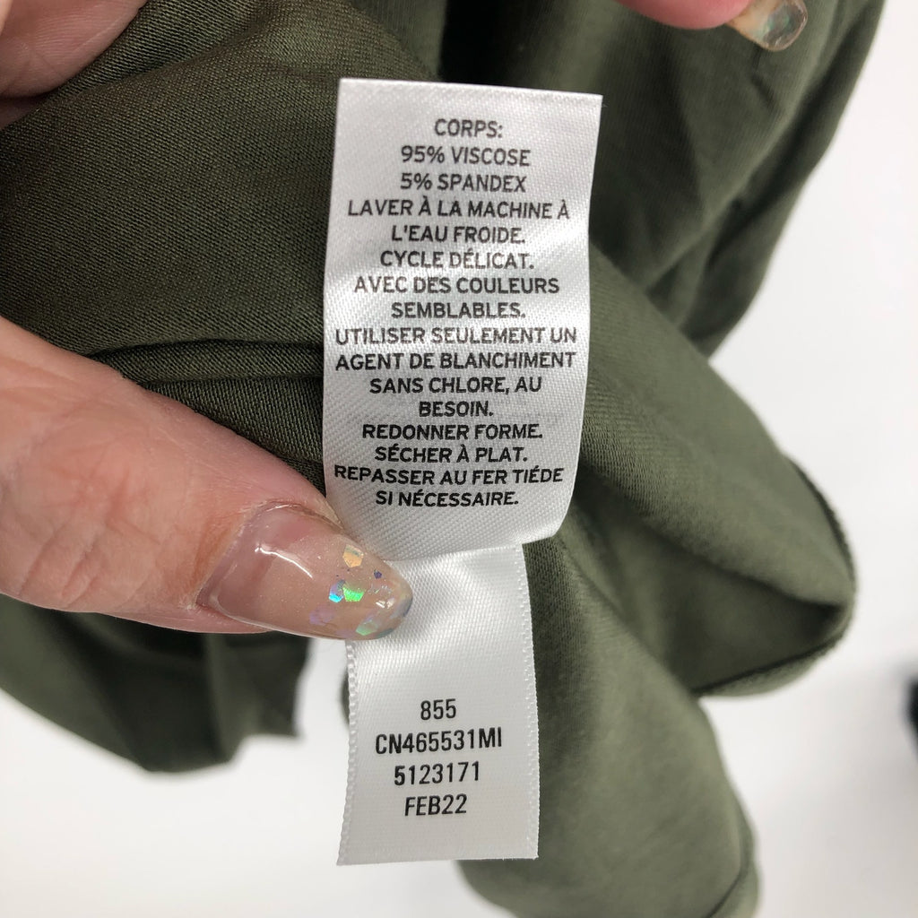 Caslon Womens Swing Dress XS Green Tank Sleeveless Round Neck Pockets NWT