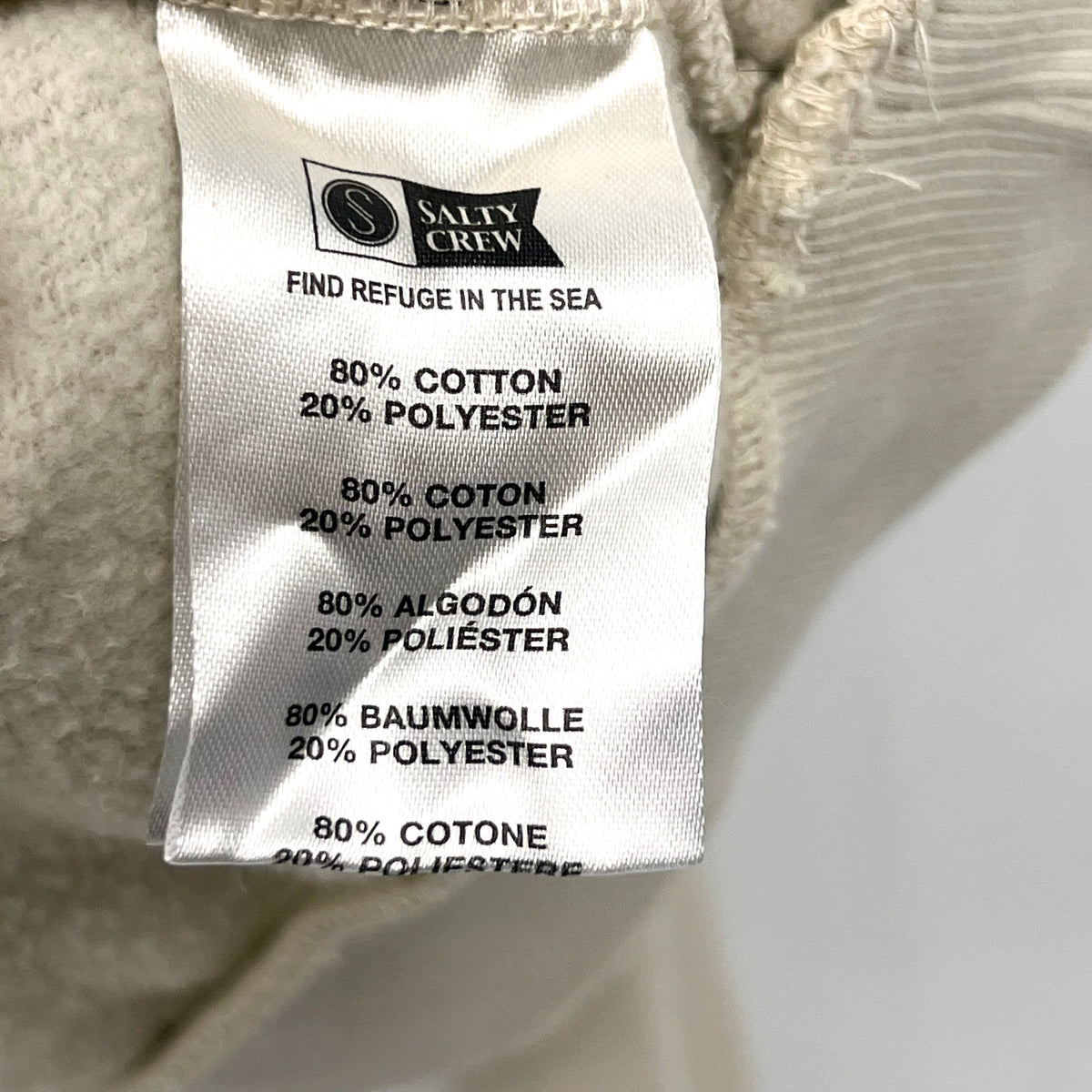 SALTY CREW Women's Salty Crew Hopper Crew Hoodie Medium Off White Sweatshirt NWT