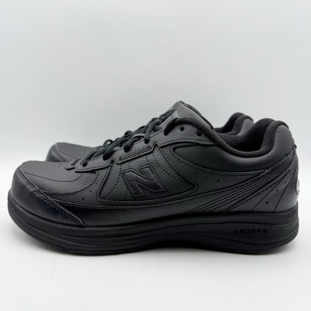 New Balance Womens 577 Walking Shoes Size 9 Wide Black Leather Athletic NIB