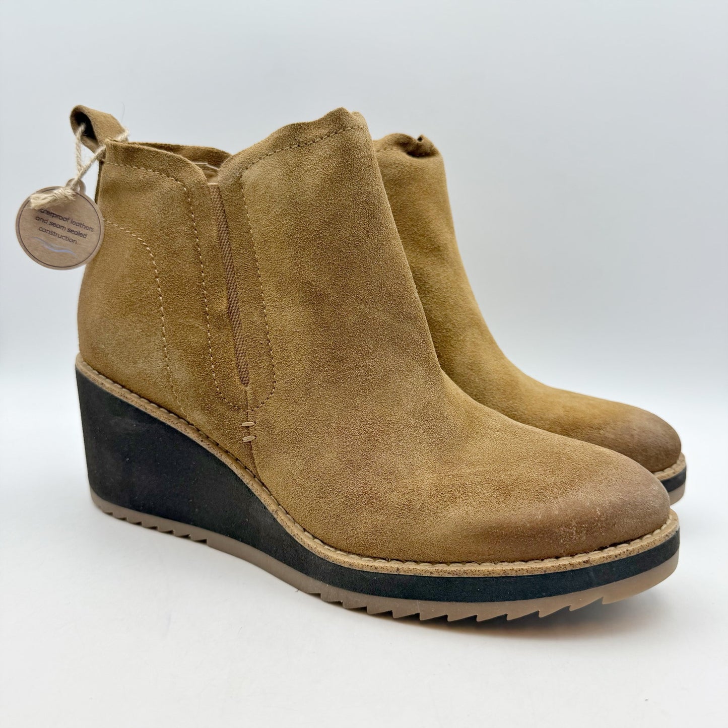 Sofft Womens Emeree Boots US 10 EU 41 Brown Suede Leather Wedge Heel NWOB