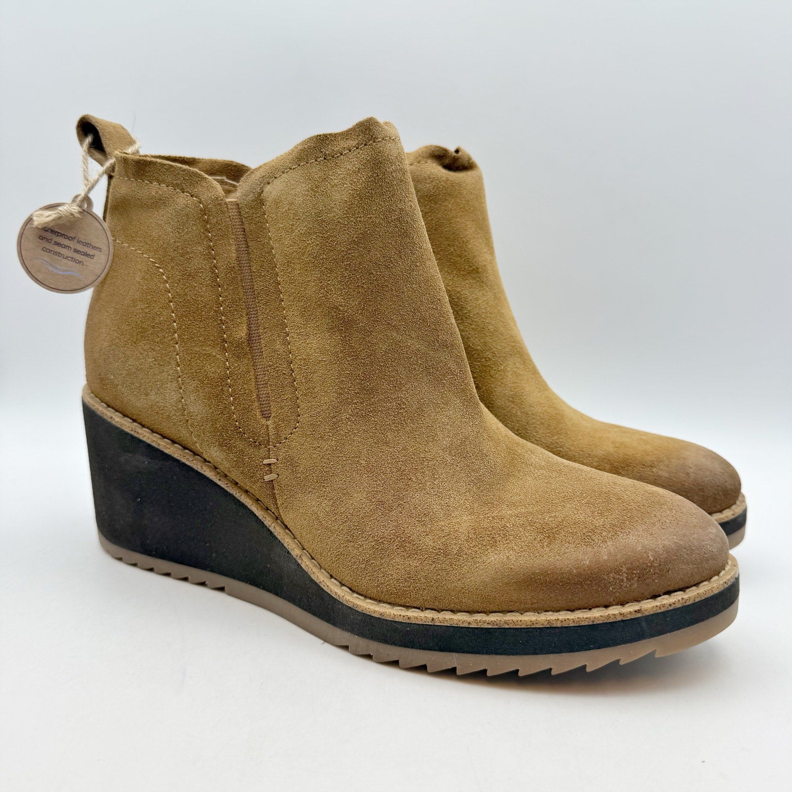 Sofft Womens Emeree Boots US 10 EU 41 Brown Suede Leather Wedge Heel NWOB