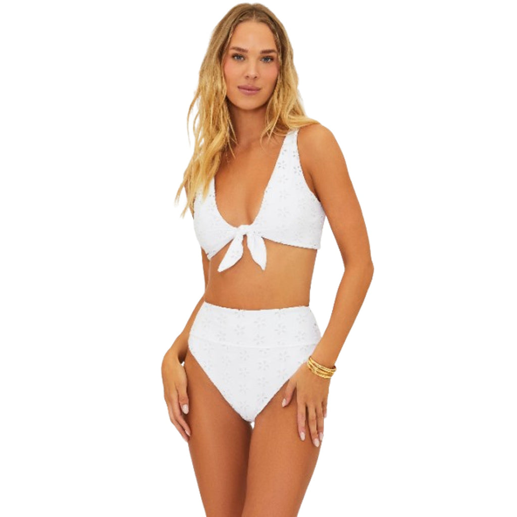 BEACH RIOT Women's Hazel Eyelet Bikini Bottom XS White Magnolia NWT