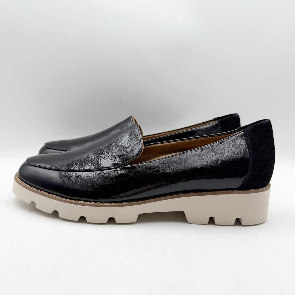 Vionic Womens Kensley Loafers Size 8.5 Black Leather Slip On NWOB