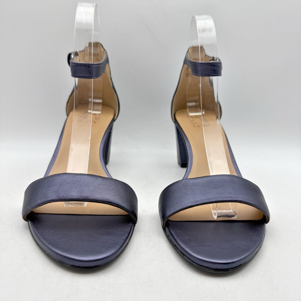 Naturalizer Womens Vera Sandals US 9 M Navy Blue Block Heel Ankle Strap NWOB