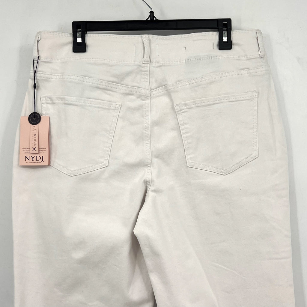 NYDJ Womens Cool Embrace Wide Leg Crop Jeans 14 PETITE Optic White NWT