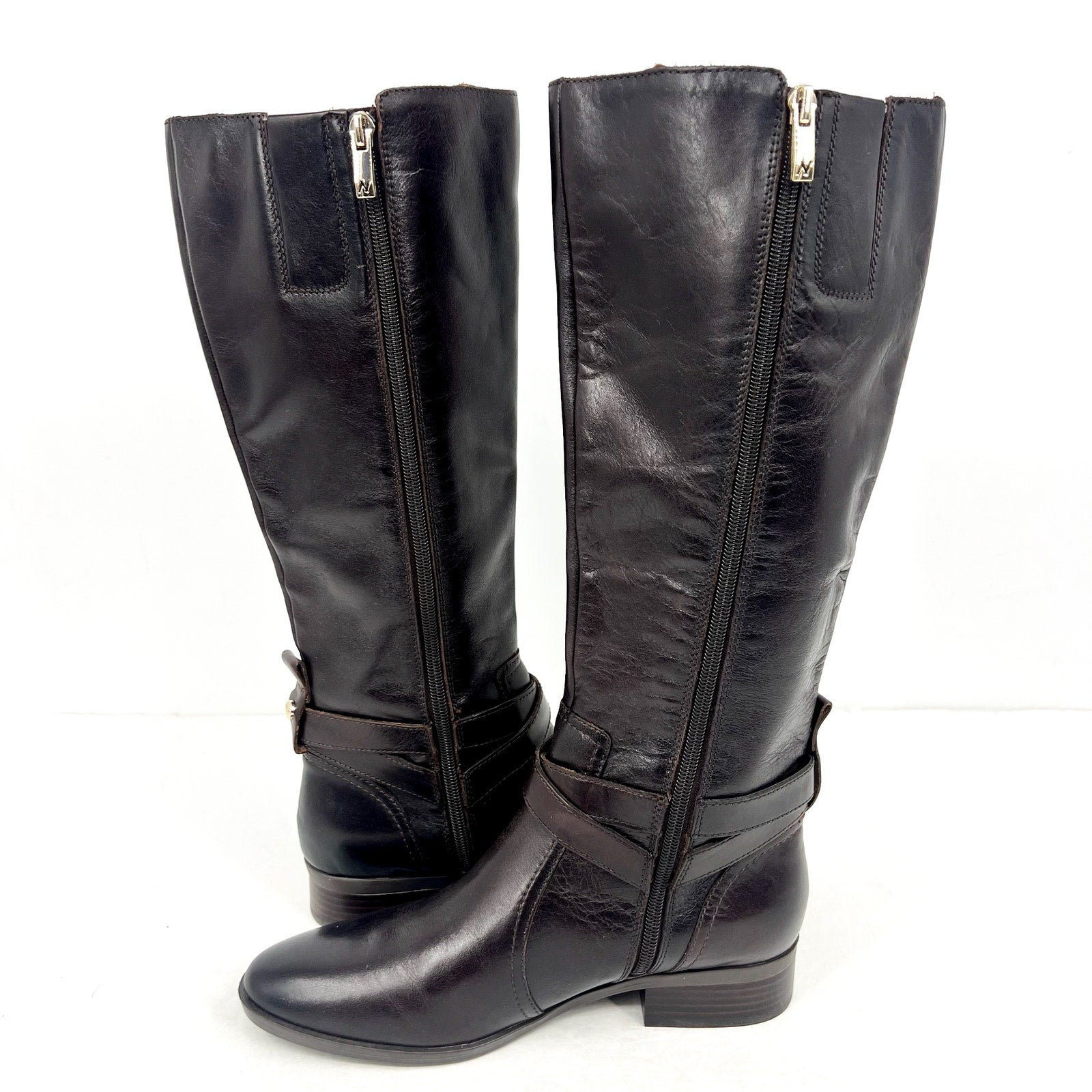 Naturalizer Womens Rena2 Knee High Boots US 8M Dark Brown Leather NWOB