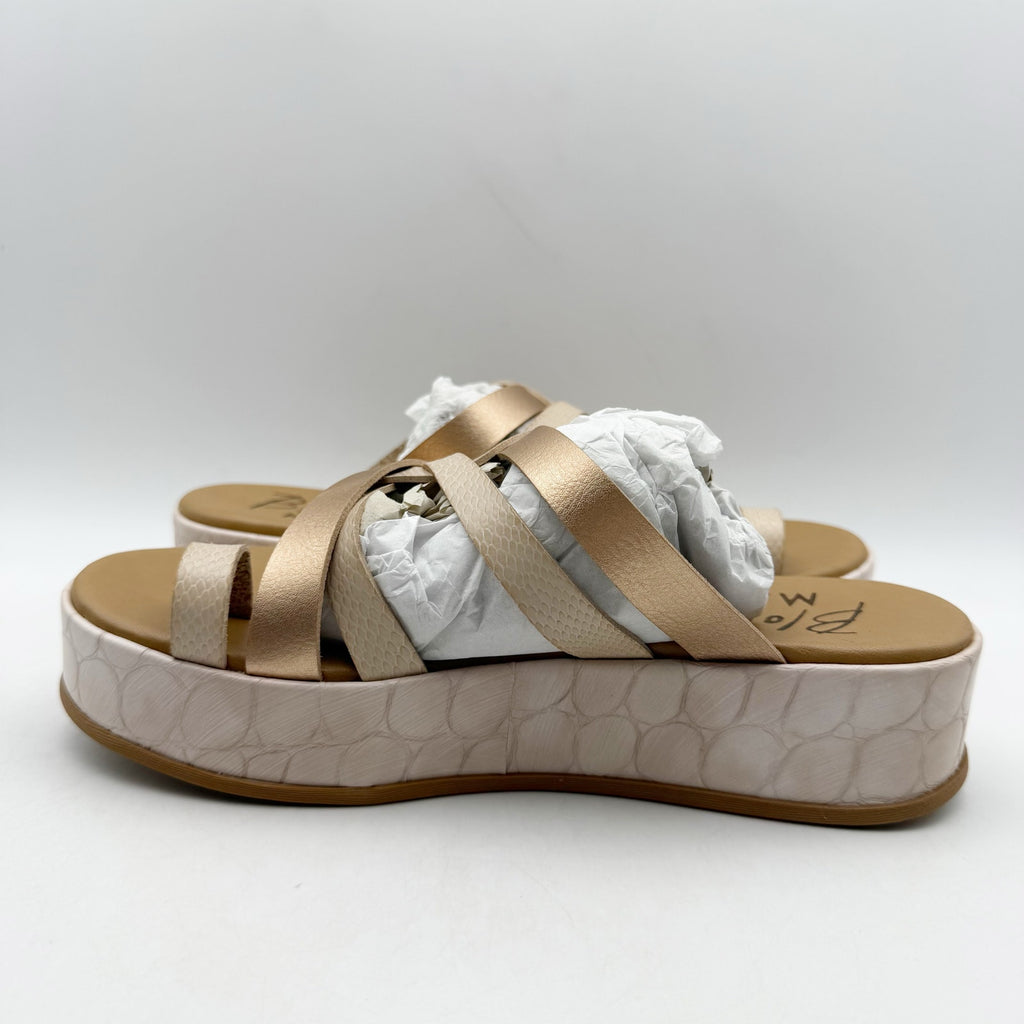 Blowfish Womens Mando Platform Sandals US 8.5 M EU 39 Powder Gold Metallic NIB