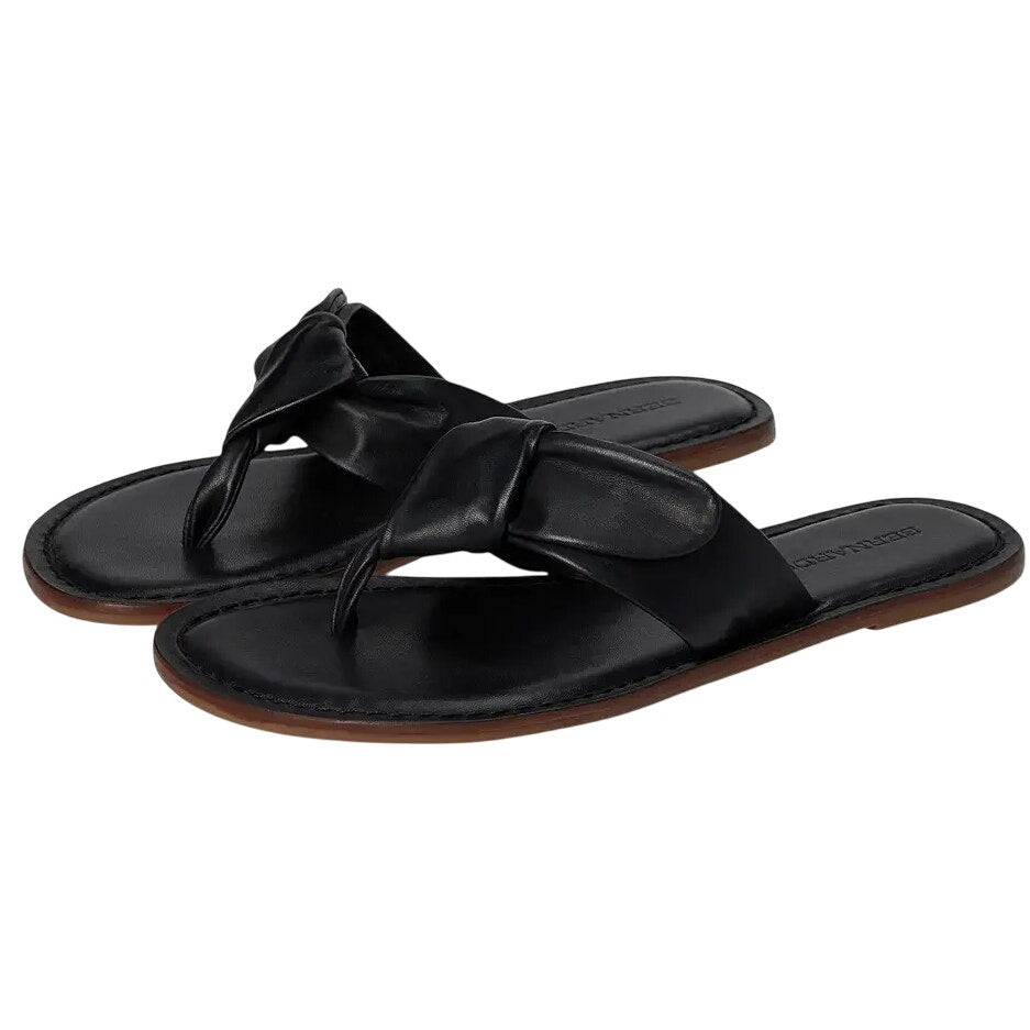 Bernardo Footwear Womens Laia Thong Sandals US 8.5 M Black Leather NIB