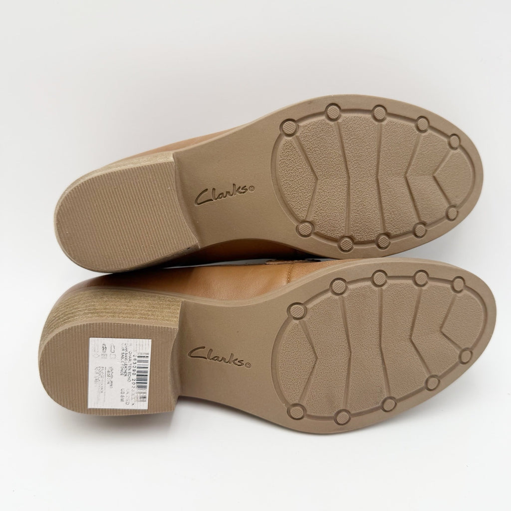 Clarks Womens Charlten Echo Loafers Size 5 M EU 35 Dark Sand Leather NWOB