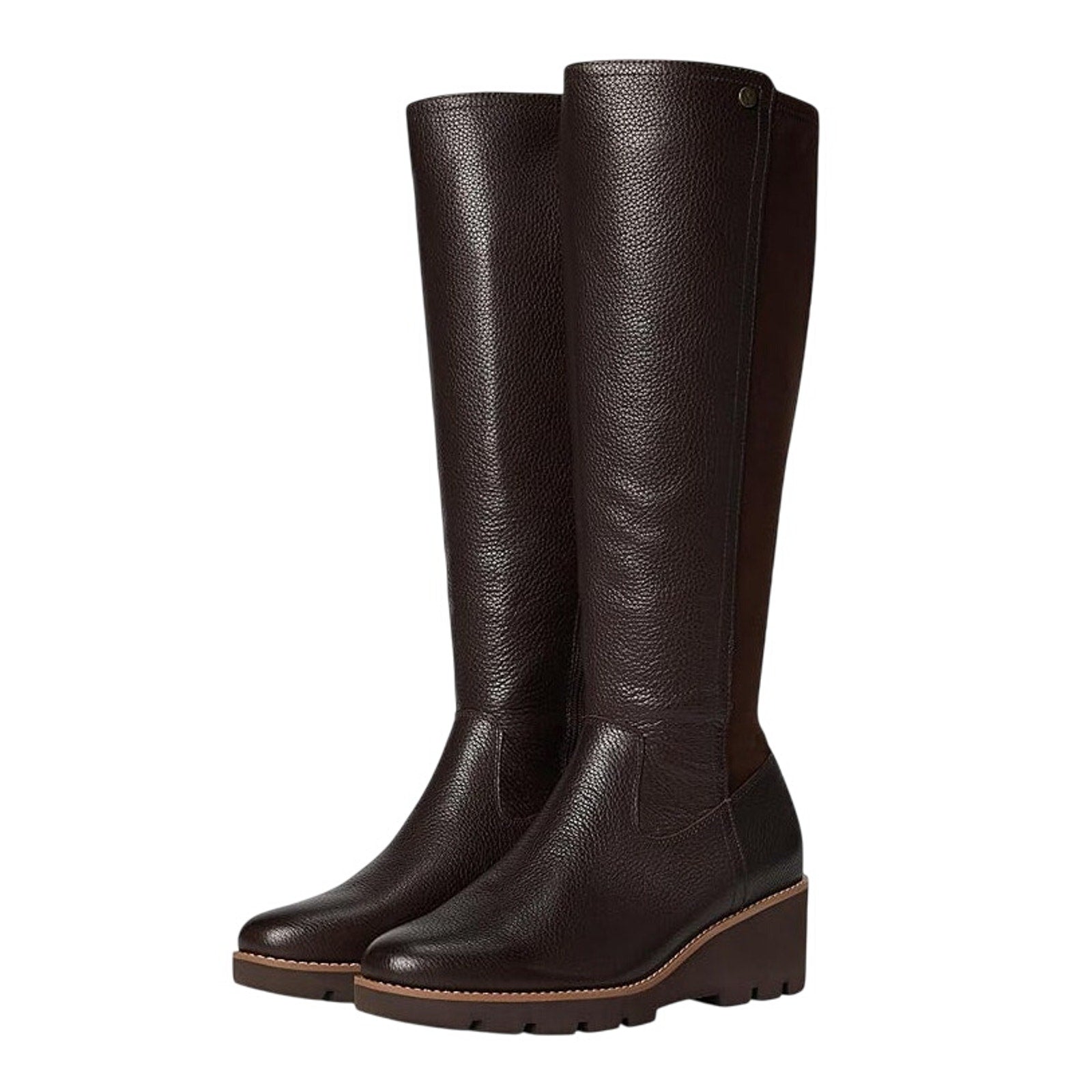 VIONIC Womens Ashland High Shaft Boots US 6.5 WIDE Brown Leather NWOB