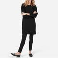EVERLANE Scuba Tunic Dress Medium Black Knit 3/4 Sleeve NWOT