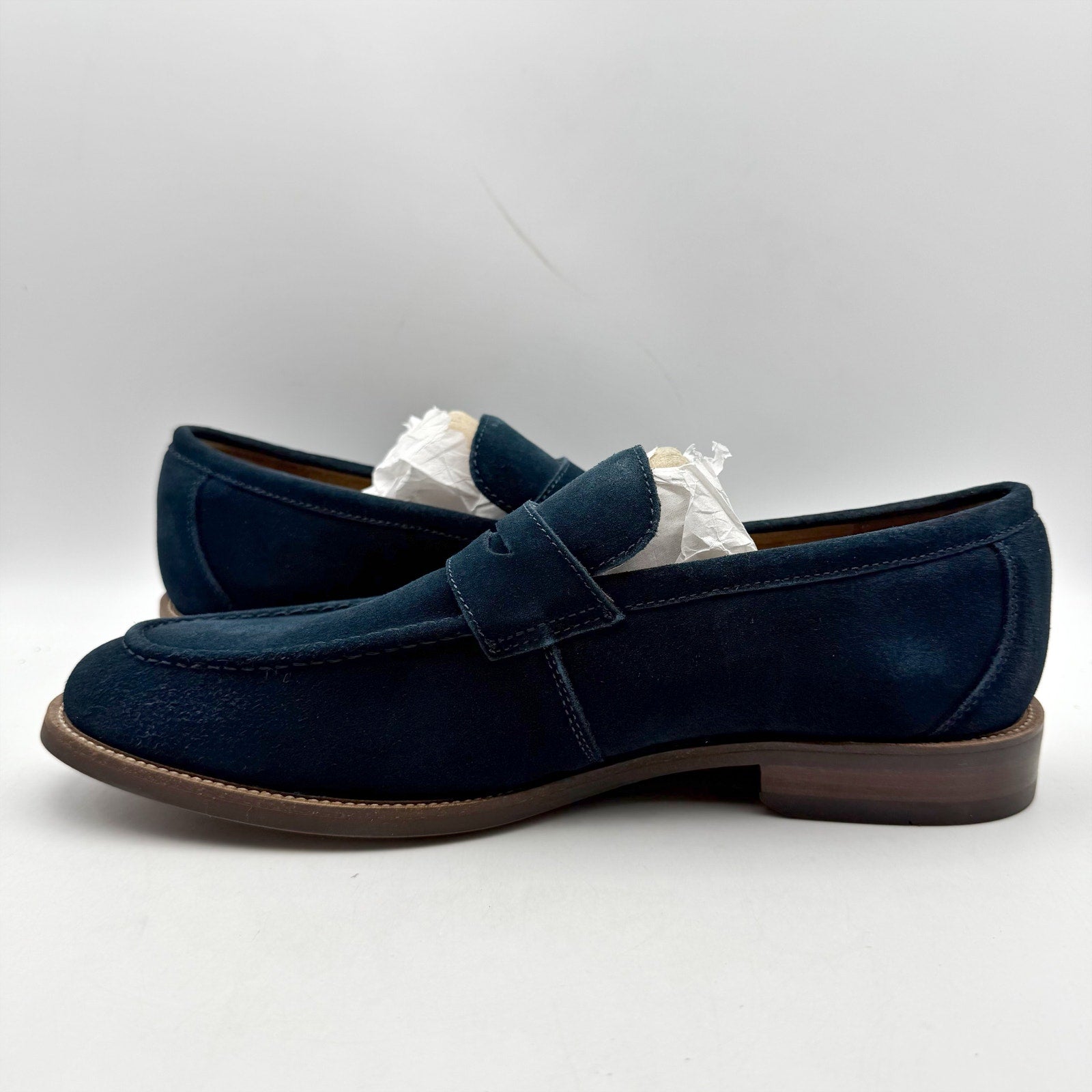 Florsheim Mens Rucci Penny Loafers Size 7 M EU 40 Navy Blue Suede NIB