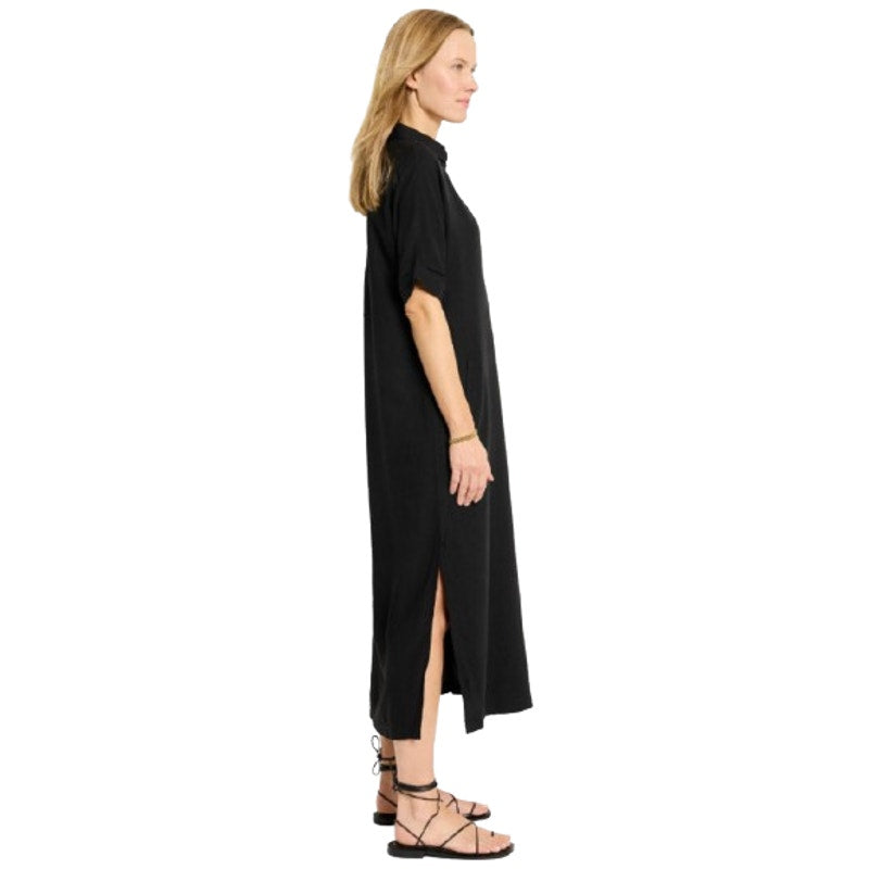 NIC + ZOE Women's Rumba Linen Devon Tunic Dress XL Black Elbow Sleeve NWT