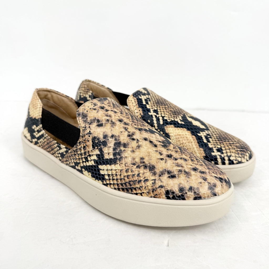 Spenco Womens Parker Low Sneakers US 7.5 M EU 38 Snake Tan Black Slip In NIB