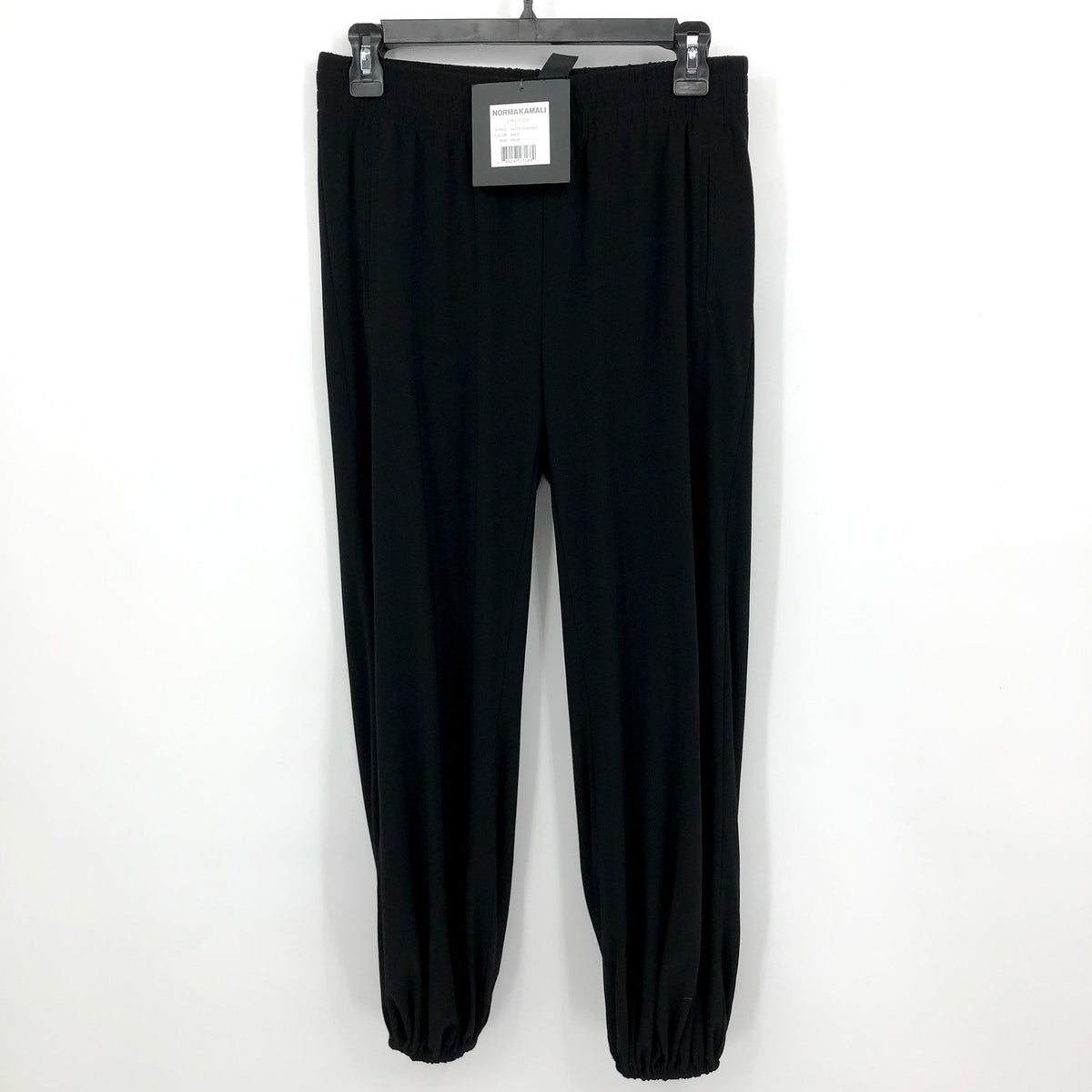 NORMA KAMALI Women's Boyfriend Puff Jogger Pants XS Black Elastic Waistband NWT