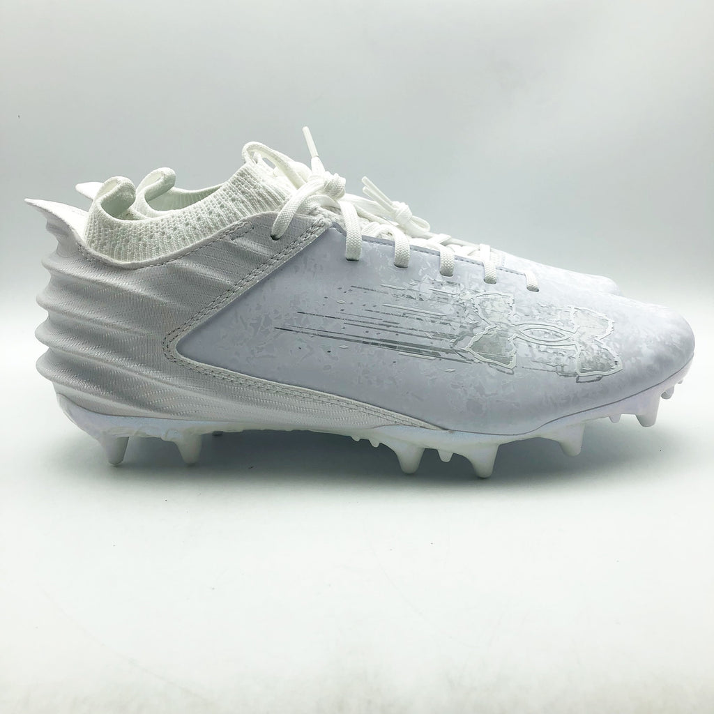 Under Armour Mens Blur 2 MC Suede Molded Football Cleats US 8.5 White Silver NWOB