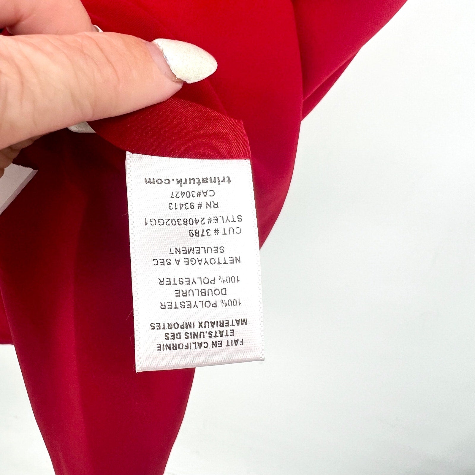 TRINA TURK Womens Zula Casual Midi Dress US Medium Red Pleated Cap Sleeve NWT