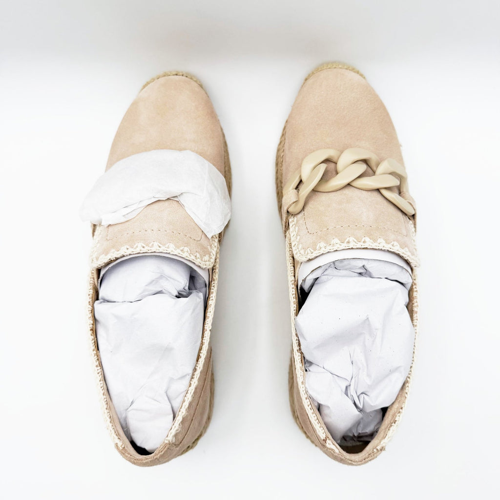 Dolce Vita Womens Jhenee Platform Espadrille Loafers Size 8.5 Beige Suede NIB