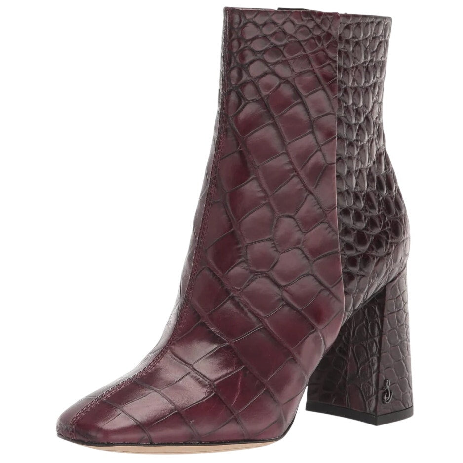 Sam Edelman Womens Codie Ankle Bootie Size 5 M Bordeaux Red Leather NIB