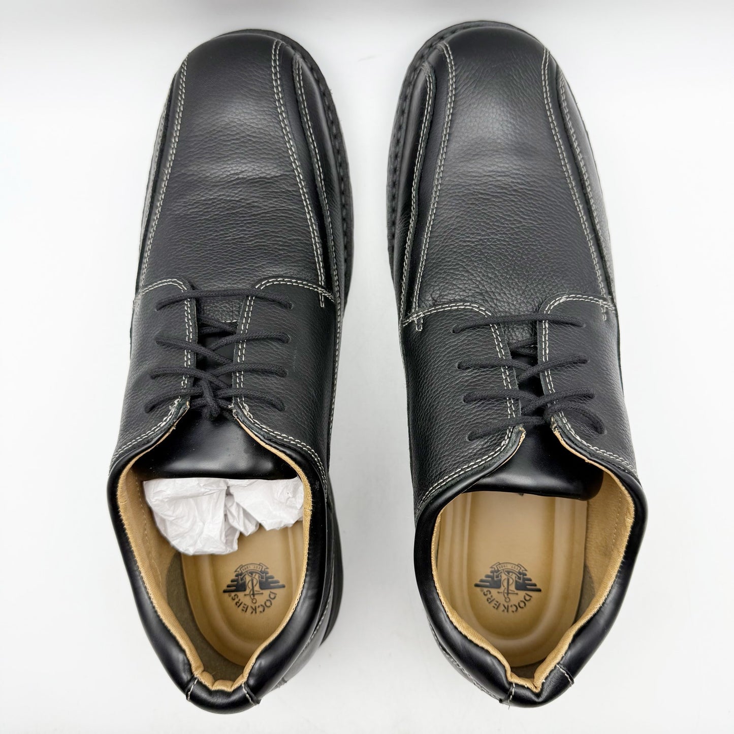 Dockers Mens Trustee Casual Oxford Shoe US 15 Wide EU 48 Black Leather NWOB